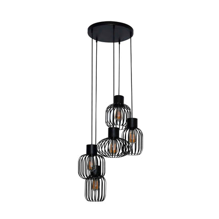Pendant Lamp 5L getrapt mix metal / Charcoal