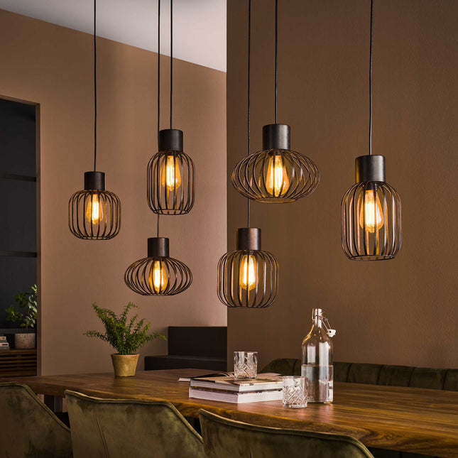 Pendant Lamp 3+3 mix metal / Charcoal