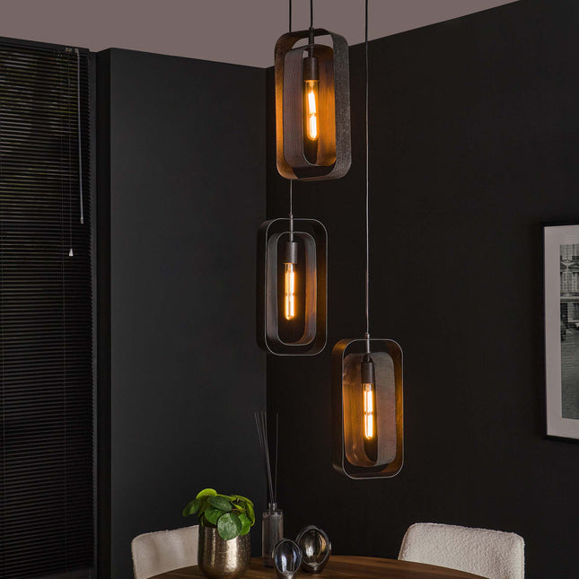 Pendant Lamp 3L mesh rotate / Arctic Black