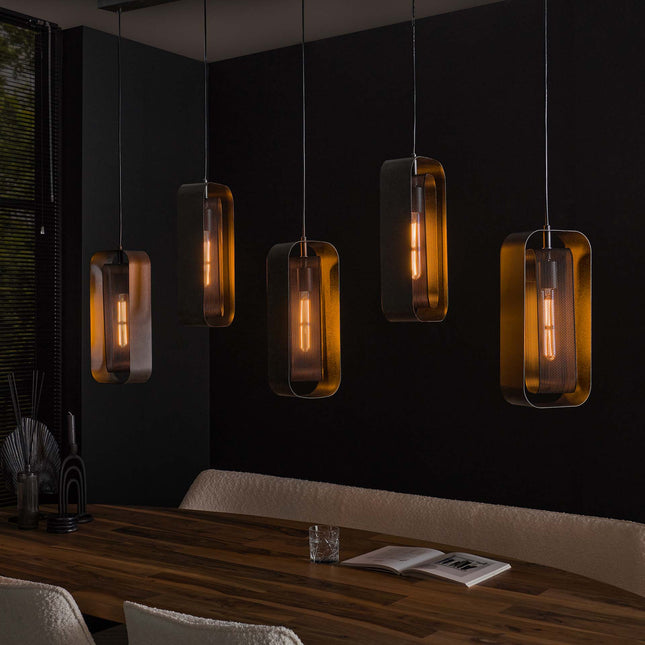 Pendant Lamp 5L mesh rotate / Arctic Black