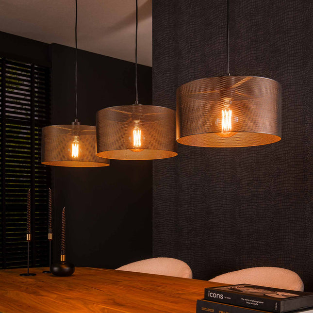 Pendant Lamp 3L mesh round / Arctic Black