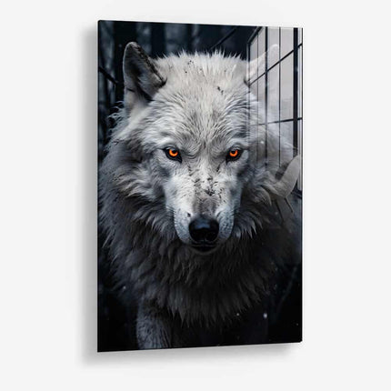Snowy Wolf II – Glass