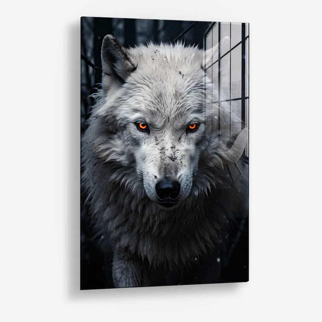 Snowy Wolf II – Glass