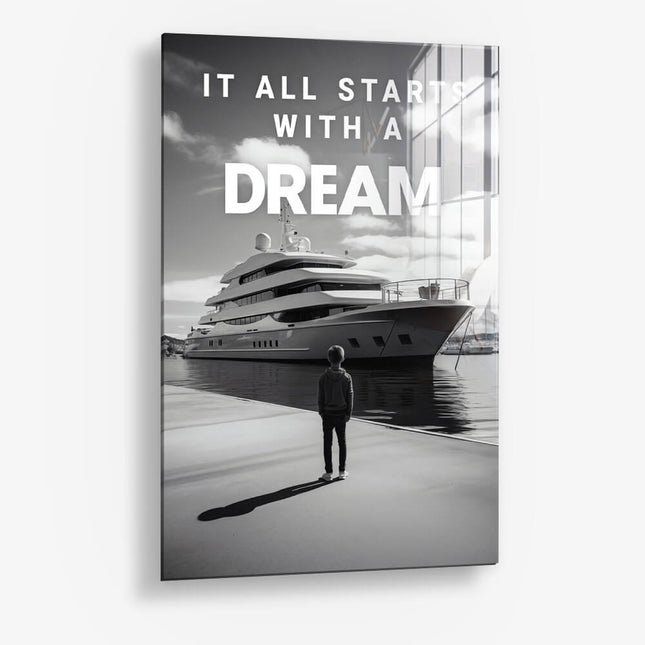Yacht Dream B&W – Glass