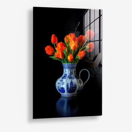 Delft Blue & Dutch Tulips I – Glass
