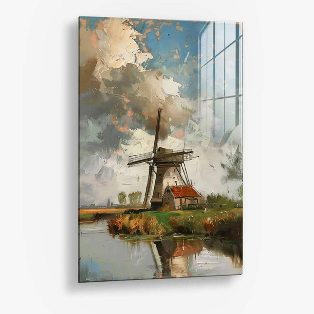 Painted Windmill – Glass