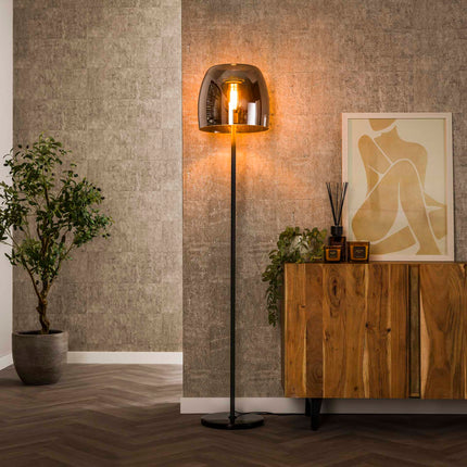 Floor Lamp 1L drift glass  Smoke Grey Glass
