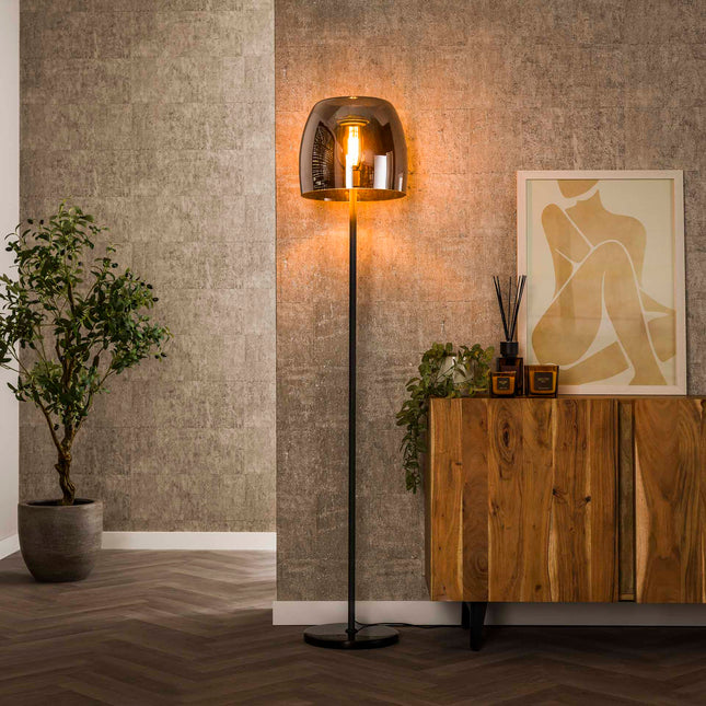 Floor Lamp 1L drift glass  Smoke Grey Glass