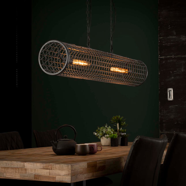 Pendant Lamp D20cm cylinder gaas/Slate grey