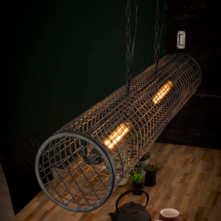 Pendant Lamp D20cm cylinder gaas/Slate grey