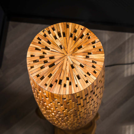 Floor Lamp S bars / Solid Recycled Teak