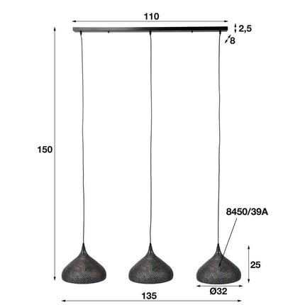 Pendant Lamp 3L Punch Hopper