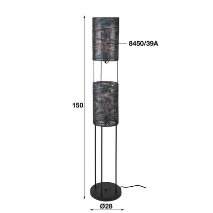 Floor Lamp 2L Cylinder Mesh