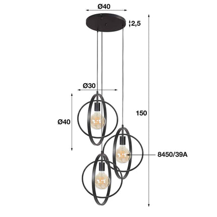 Pendant Lamp 3L Endless stepped