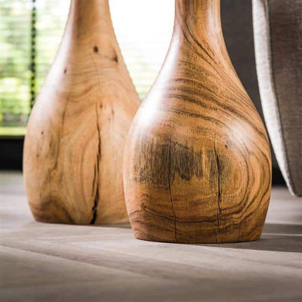 Side Table set/2 massieve voet druppel / Solid Acacia