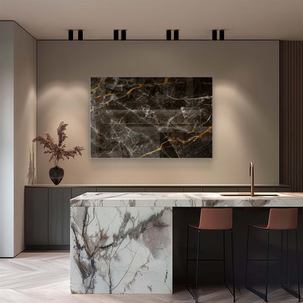 Black, White & Gold Stone – Glass