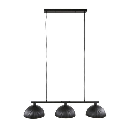 Pendant Lamp 3L halfronde kap-ribbel / Arctic Black