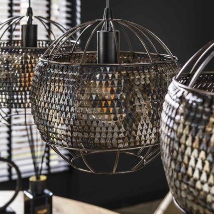 Pendant Lamp 3L Ø30 armor open / Black Brown