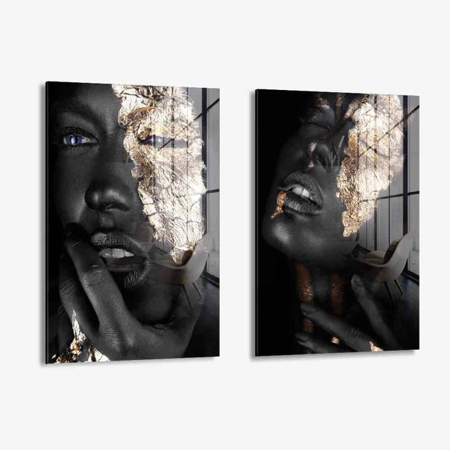 Bundle: "Golden Faces" (2x) – Glass