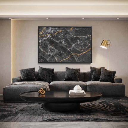 "Black, White & Gold Stone"