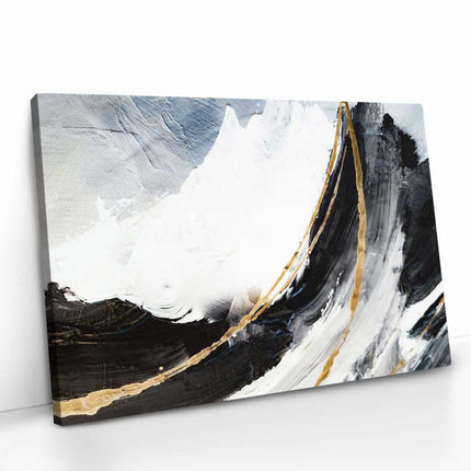 "Black, White & Gold Abstract"