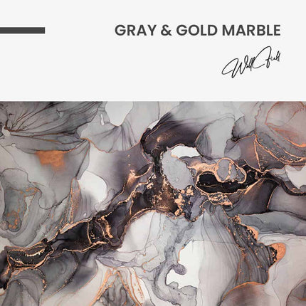 Grey & Gold Abstract Marble – Glass