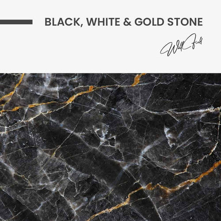 "Black, White & Gold Stone"