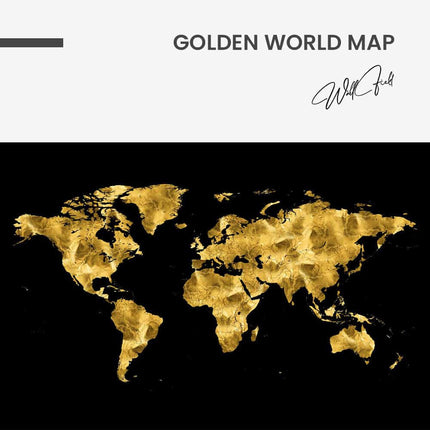 Golden World Map – Glass