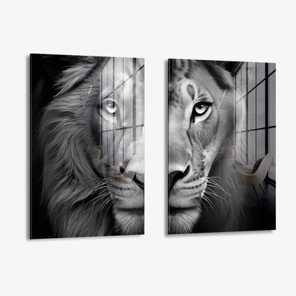 Bundle: "Lion & Lioness II" (2x) – Glass
