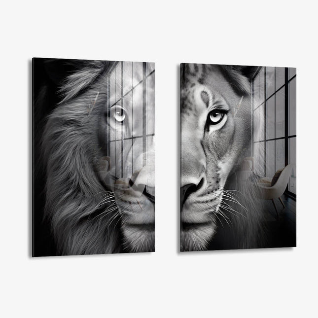 Bundle: "Lion & Lioness II" (2x) – Glass