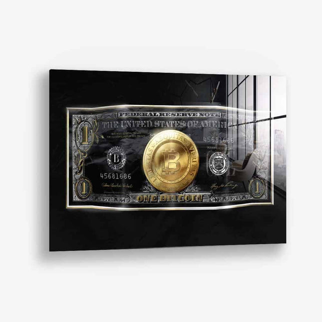 One Bitcoin – Glass