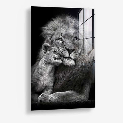 Lion With Cub – Glass