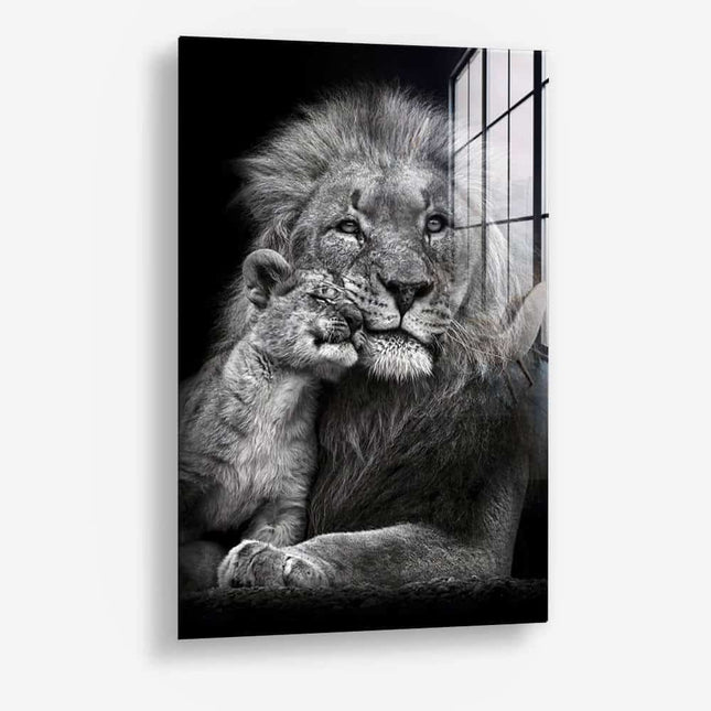 Lion With Cub – Glass