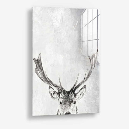 Reindeer in snow – Glass