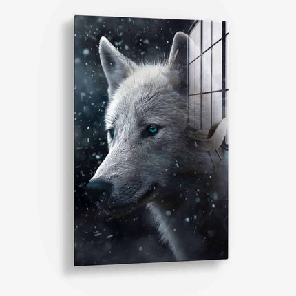 Snowy Wolf – Glass