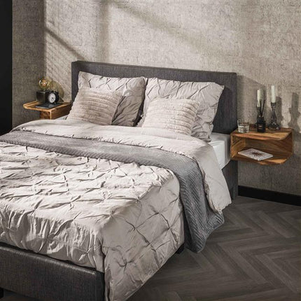 Nightstand set/2 corner open vak / Solid Natural Acacia