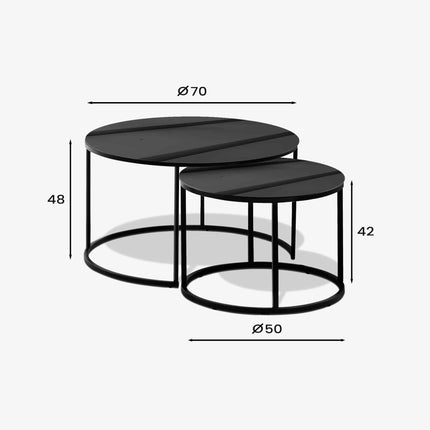 Coffee Table Zwart - Black Stone
