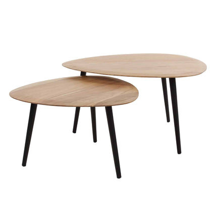 Coffee Table set/2 driehoek organisch / Solid Acacia