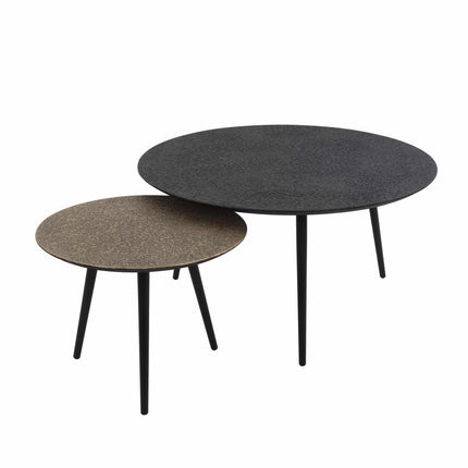 Coffee Table set/2 rond metallic / Gray