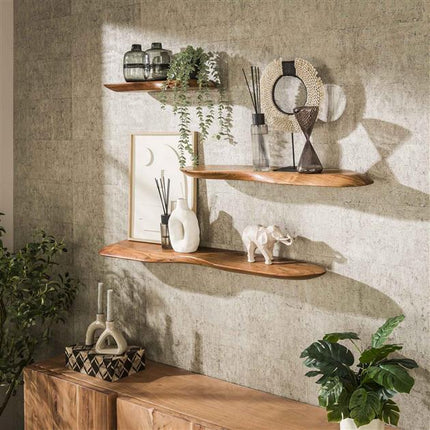 Wall Shelf 120 organic / Solid Natural Acacia
