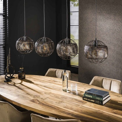 Pendant Lamp 4L Ø25 armor open / Black Brown