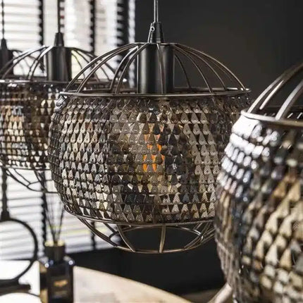 Pendant Lamp 4L Ø25 armor open / Black Brown