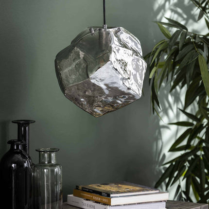 Pendant Lamp 1L rock chromed / Chromed Glass