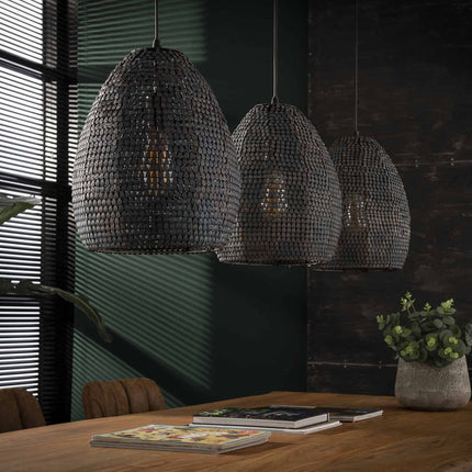 Pendant Lamp 3x Ø26 armor oval / Black Brown