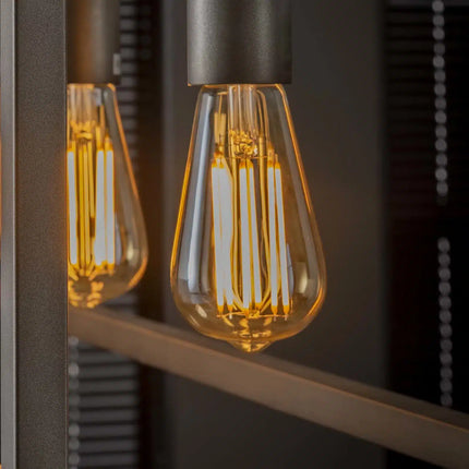 LED [ST64] filament drop – E27 6W dimmable / Amber-Colored Glass