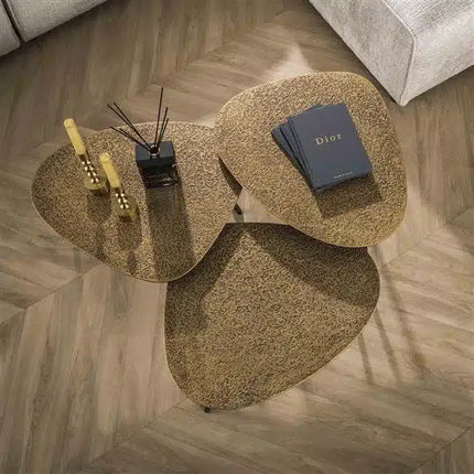 Coffee Table set/3 driehoekig metallic / Antique Bronze